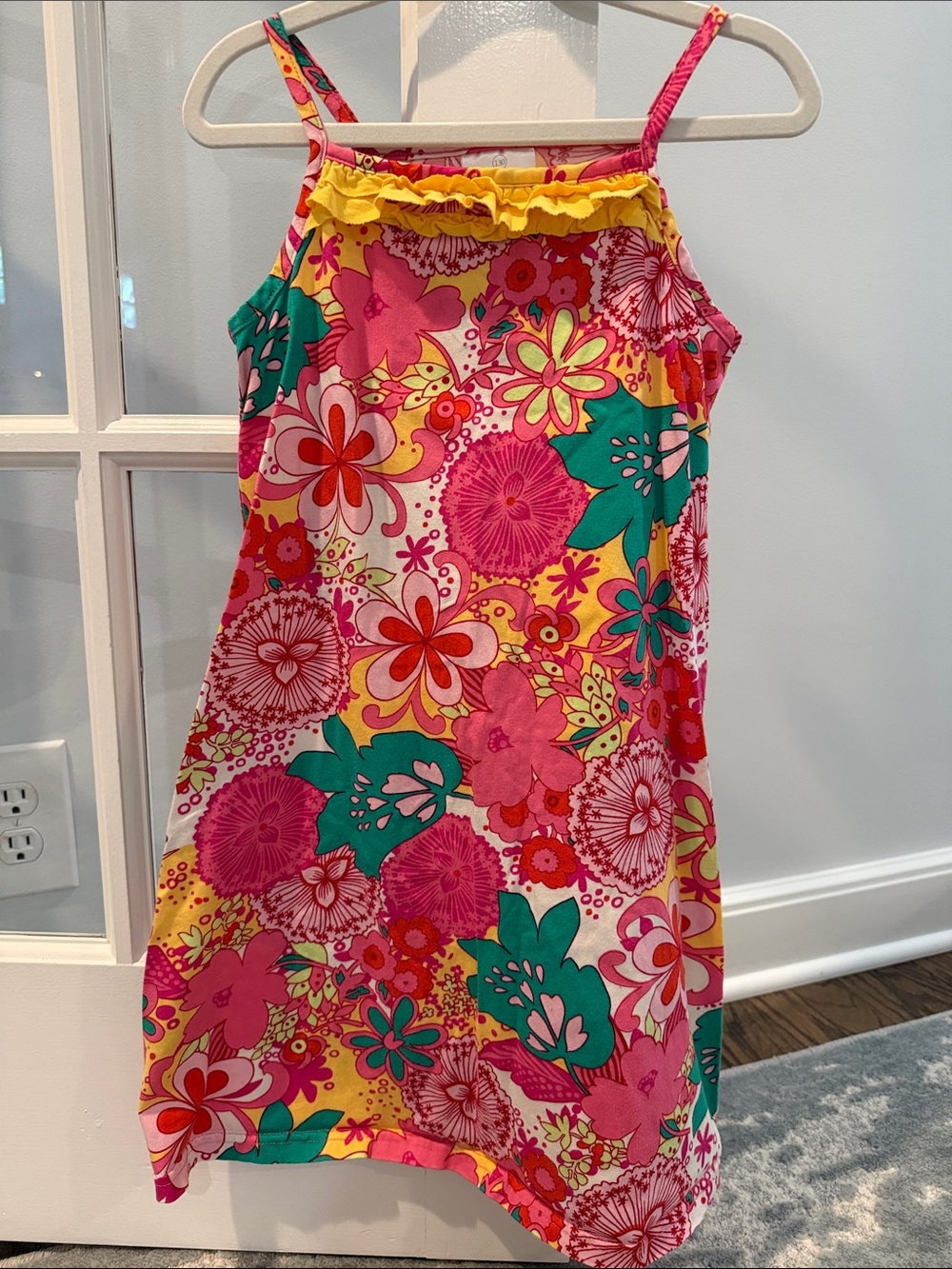 Hanna Andersson Pink & Yellow Floral Sundress (Size 130)